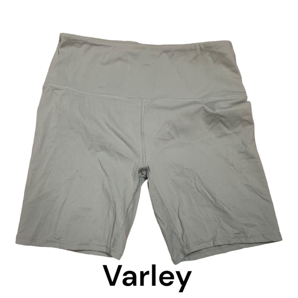 Varley womens medium biker shorts yoga sage light green high waist